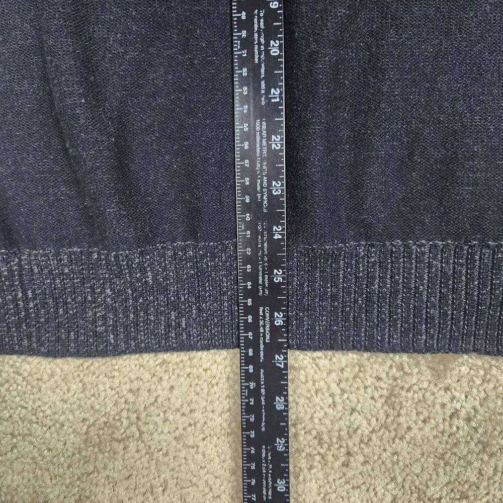American Rag Cie Sweater Mens M Black 1/4 Zip Mock Neck Pullover Stretch A683